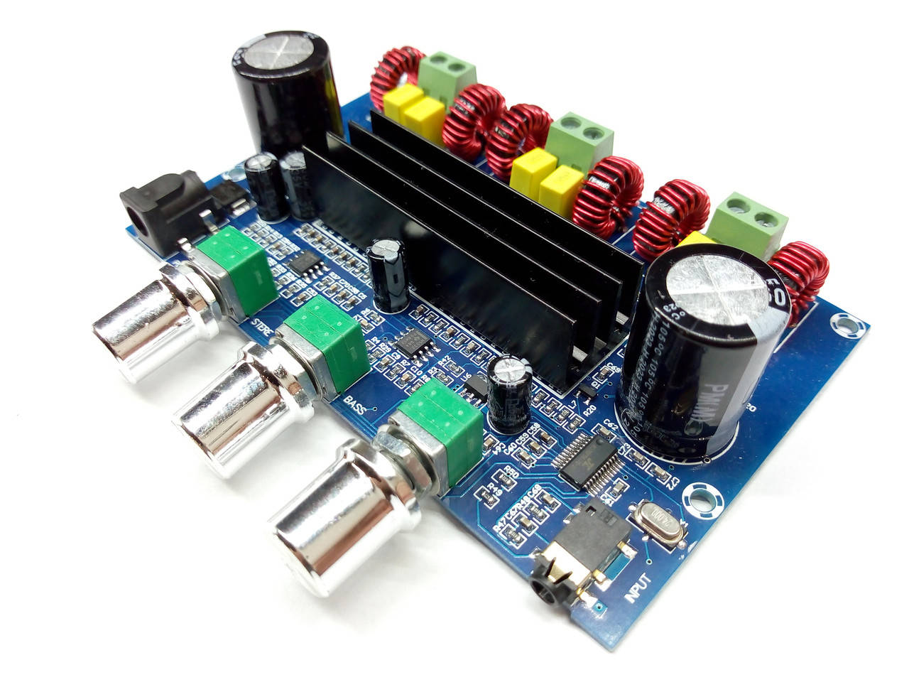 

Усилитель 3 канала TPA3116, Bluetooth 5.0, 50х50х100Вт сабвуфер, 12-24В. XH-A305