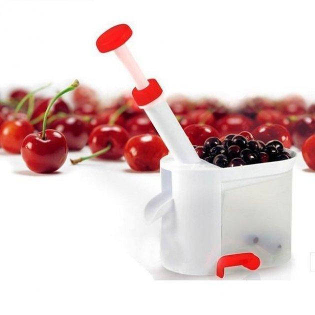 

Машинка для удаления косточек с вишни Helfer Hoff Cherry and olive corer красная Настоящие фото