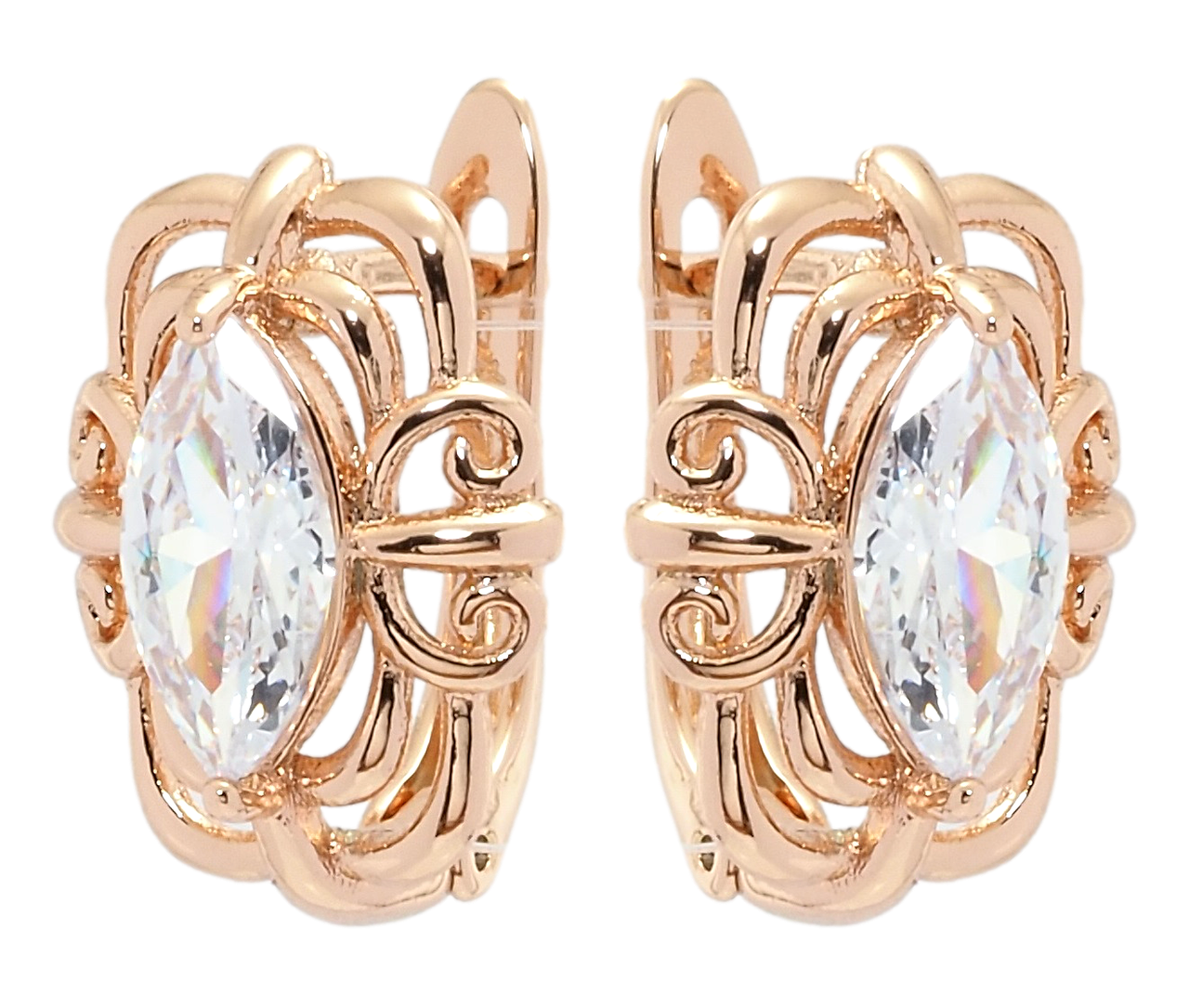 

Серьги Xuping Позолота РО английский замок "Богема с фианитами"