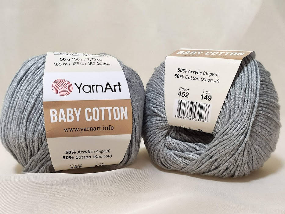 

YarnArt Baby Cotton 452 серый