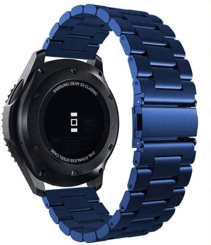 

Браслет для Xiaomi Amazfit Stratos 3 | GTR 47 | GTR 2 Ремешок 22мм классический стальной Синий BeWatch