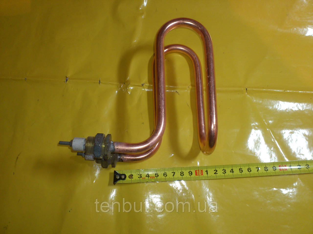 Мідний тен лижа гнута для дистиллированния води 3.0 кВт. / 220 В. різьба м-18 мм. Україна ., фото 1