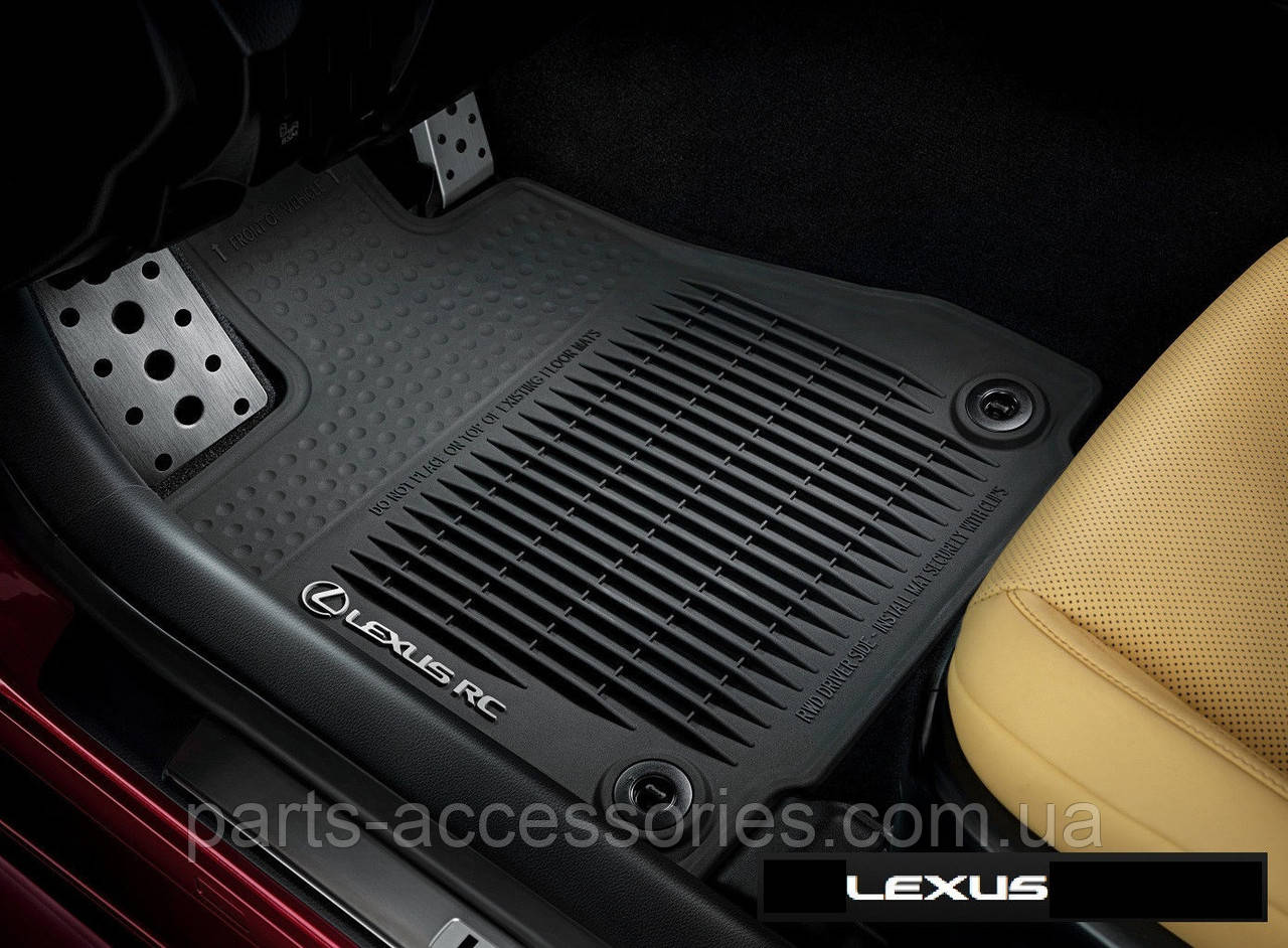 Килимки в салон гумові Lexus RC RC350 AWD 2014-2021 повний привод Кові Нові Оригінал, фото 1