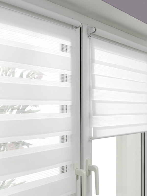 Ролети тканинні день-ніч ВН-00 білосніжний колір з фіксацією