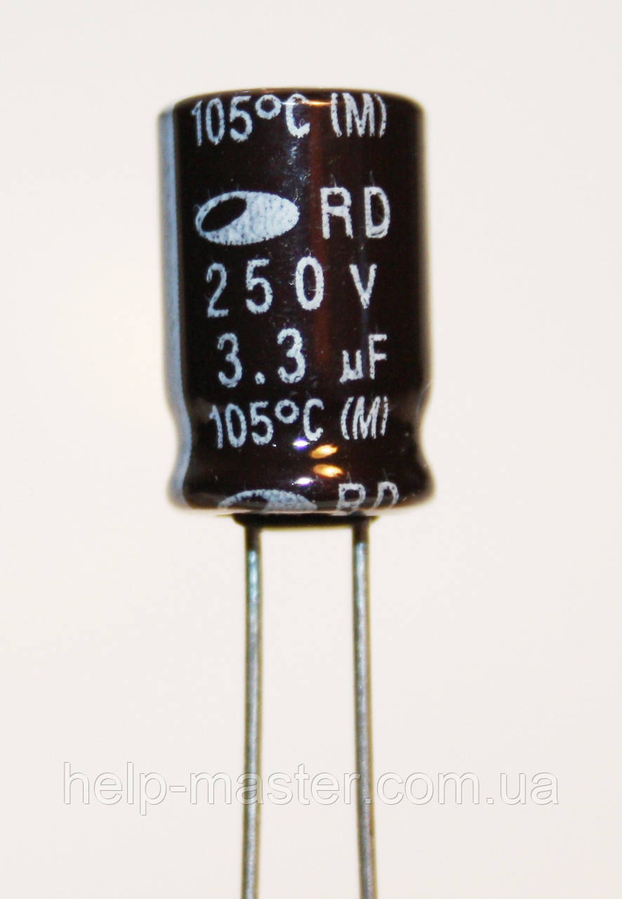 Конденсатор електролітичний 3,3mkf — 250v (105 °C)