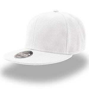 Біла кепка з прямим козирком (Snapback)