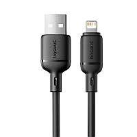 Дата кабель Baseus Silky Series OS Fast Charging USB to Lightning 2.4A (1m) (P1037770) Cluster Black