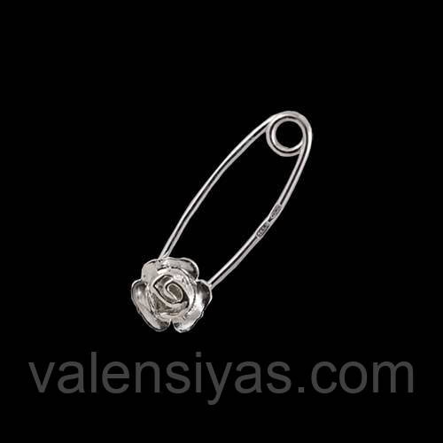 Срібна шпилька з розочкою