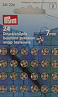 Кнопки пришивні PRYM Німеччина різні діаметри та кольори 7 мм 24 шт. Колір Сріблястий