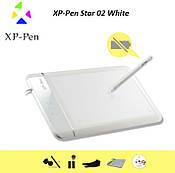 Планшет графічний XP-Pen Star 02 White, сенсорні кнопки, робоча поверхня 204*127 мм