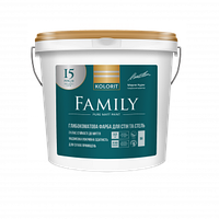 Фарба для стін та стель KOLORIT FAMILY (КОЛОРИТ ФЕМЕЛІ) 9л (А) матова біла