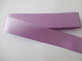 Стрічка атласна двостороння 3 см, бузкова світла.Ціна за 1 метр