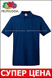Чоловіча футболка поло синя щільна (темно-синій) Premium polo Fruit of the Loom, 2XL, фото 4
