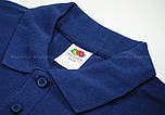 Чоловіча футболка поло синя щільна (темно-синій) Premium polo Fruit of the Loom, 2XL, фото 3
