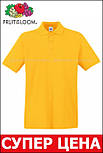Чоловіча футболка поло жовта щільна (сонячно-жовтий) Premium polo Fruit of the Loom, S, фото 6