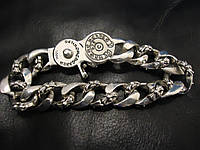 Мужской серебряный браслет Chrome Hearts Кресты 14 мм., 102,72 гр, 23,7 см