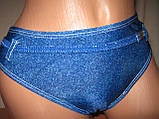 Купальник роздільний під джинс бюст і плавочки синій, фото 5