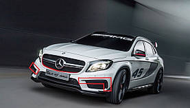 Mercedes GLA GLA45 2014-2017 Спойлер верхні накладки на передній AMG бампер Нові Оригінал