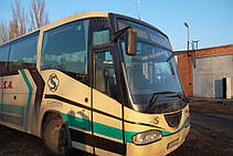 Изготовление и замена лобового стекла на автобусе Volvo B 12 Irizar в Никополе (Украина) 20