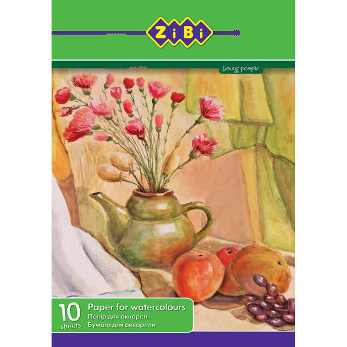 Папір для акварелі, А3, 10 аркушів, 200г/м2, у картонній папці, KIDS Line (ZB.1981)