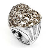 Срібне кільце з рахтопазами "Сердечко", розмір 18.2, фото 3