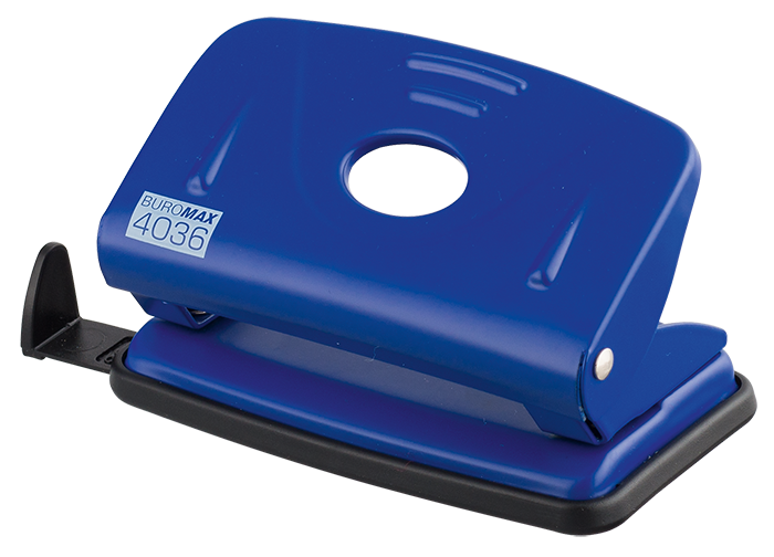 Діркопробивач металевий BUROMAX на 10 арк., синій ВМ.4036-02