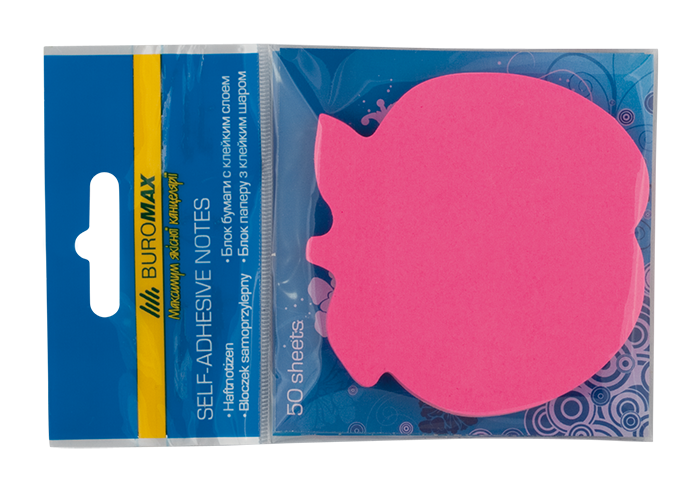 Блок для нотаток Яблуко, 50 арк., асорті, неонВМ.2360-99