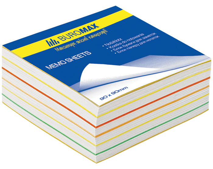 Блок паперу для нотаток Веселка 90х90х40мм, не склеєний BM.2245