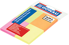Блок для заміток Donau 38х51мм, 4х50л. ( неон, асорті) 7578001PL