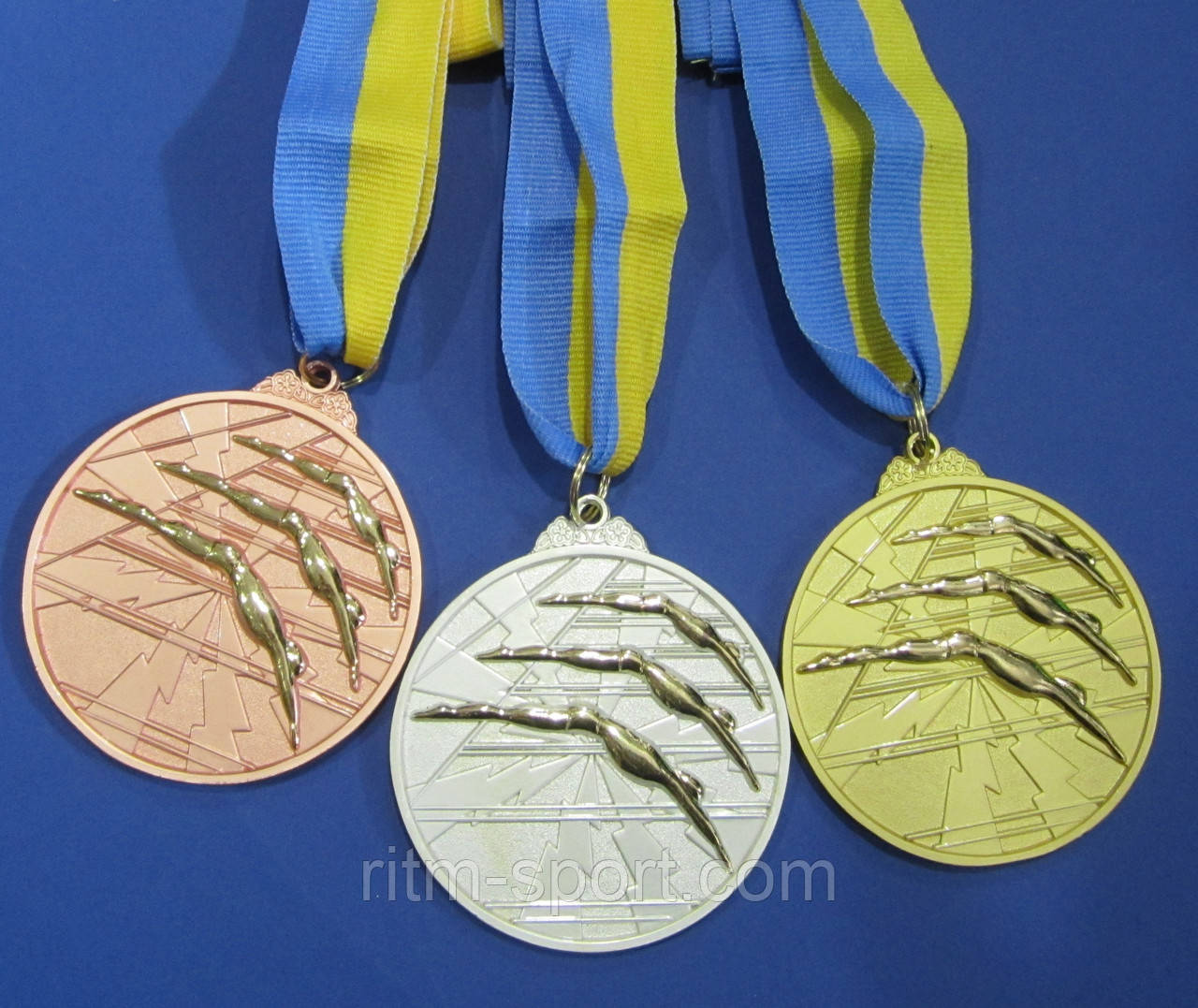Медаль спортивная по плаванию d - 6,5 см - фото 5 - id-p512132850