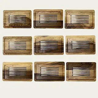 Чабань-интроверт “Simple” орех, с металлическим поддоном, 28*18*4,5 см