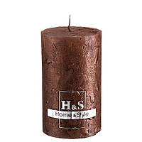 Свічка рустик коричнева 60х100 мм циліндрична