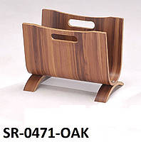 Газетниця SR-0471 OAK, дерев'яна настільна газетниця, колір світле дерево, фото 6