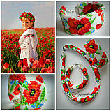 Прикраса на шию - "Маки на білому фоні", фото 2