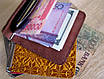 Шкіряний затиск для грошей з кишеньок для карток, візерунок Вишиванка, фото 2
