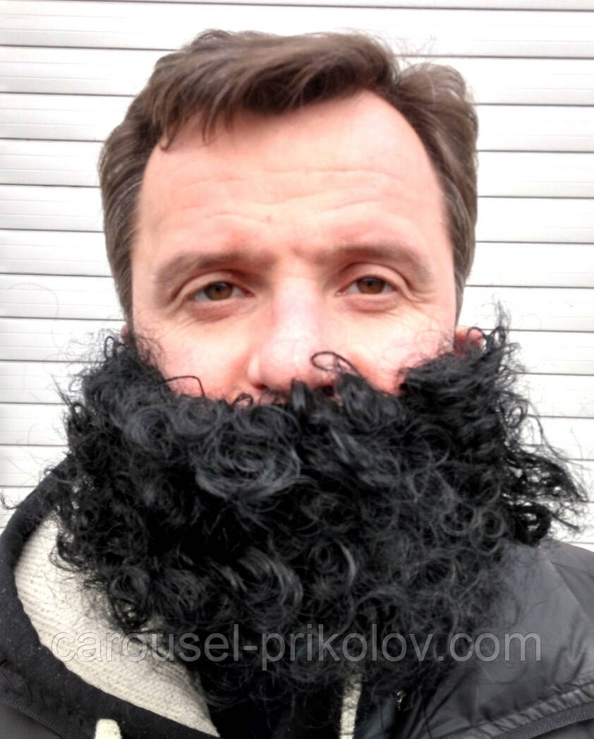 Борода та вуса чорні 15 см.