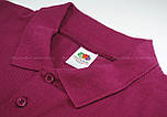 Чоловіча футболка поло бордова щільна Premium polo Fruit of the Loom, S, фото 2