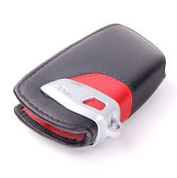 Оригінальний шкіряний футляр для ключа BMW Key Holder Fob Leather Case Cover Sport Line Red (82292219909)