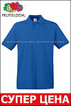 Чоловіча футболка поло синя щільна (яскраво-синій) Premium polo Fruit of the Loom, M, фото 7