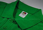 Чоловіча футболка поло зелена щільна (яскраво-зелений) Premium polo Fruit of the Loom, M, фото 3
