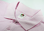 Чоловіча футболка поло рожева щільна Premium polo Fruit of the Loom,XL, фото 3