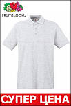 Чоловіча футболка поло сіра щільна (попелястий) Premium polo Fruit of the Loom,L, фото 7