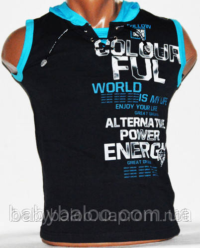 Безрукавка з капюшоном на хлопчика (зріст від 140см до 176 см)