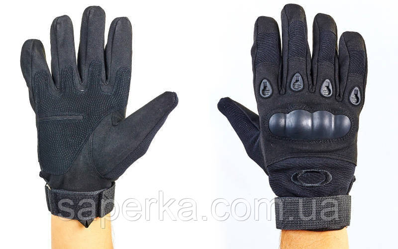 Перчатки тактические полнопалые Oakley. Цвет черный - фото 1 - id-p127919960