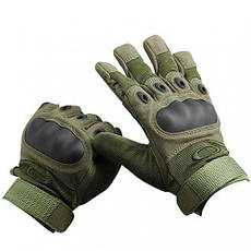 Рукавички тактичні Oakley олива повнопалі із захистом суглобів (M, L, XL), фото 2
