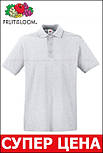 Чоловіча футболка поло сіра щільна (сіро-ліловий) Premium polo Fruit of the Loom,3XL, фото 7