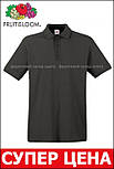 Чоловіча футболка поло сіра (світлий графіт) щільна Premium polo Fruit of the Loom,2XL, фото 6