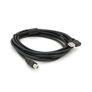 Кабель USB 2.0 RITAR AM/BM, 3.0m, угловой 90°, черный