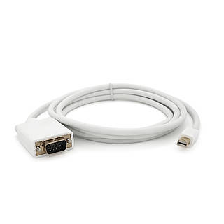 Конвертер mini Display Port (папа) на VGA(папа), White 1.8m (пакет)