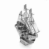 Металевий 3D конструктор корабель GOLDEN HIND, фото 2